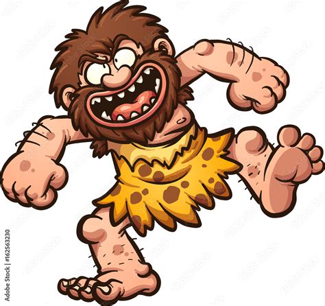 Vetor Do Stock Happy Cartoon Caveman Laughing Vector Clip Art