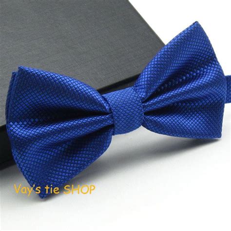 1pc Fashion Royal Blue Bow Tie For Men Jacquard Plaid Bowtie Grid Leisure Wedding Tuxedo Brand