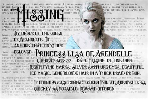 Princess Elsa Missing Poster By Xeir Zith On Deviantart