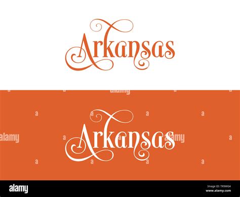 Typography Of The Usa Arkansas States Handwritten Illustration On