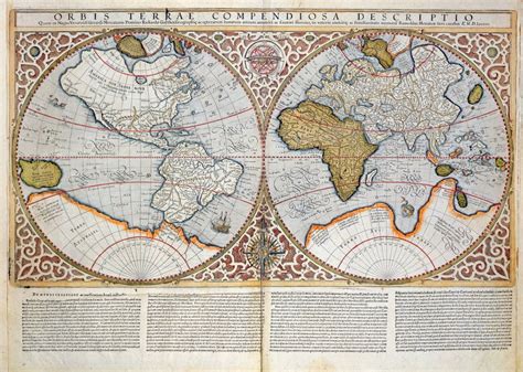 Mapa Mundial De Doble Hemisferio 1587 Gerardus Mercator