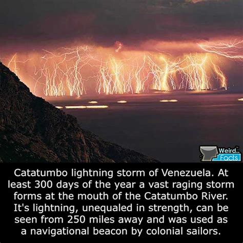 Weird Facts Catatumbo Lightning Storm Of Venezuela At