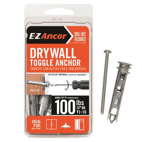 Using #2 phillips screwdriver press anchor tip slightly into drywall. Toggle Lock