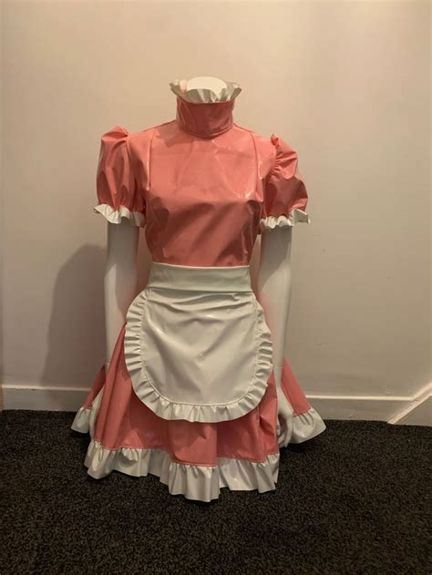 pvc französisches maids kleid etsy de maid dress french maid dress fetishwear