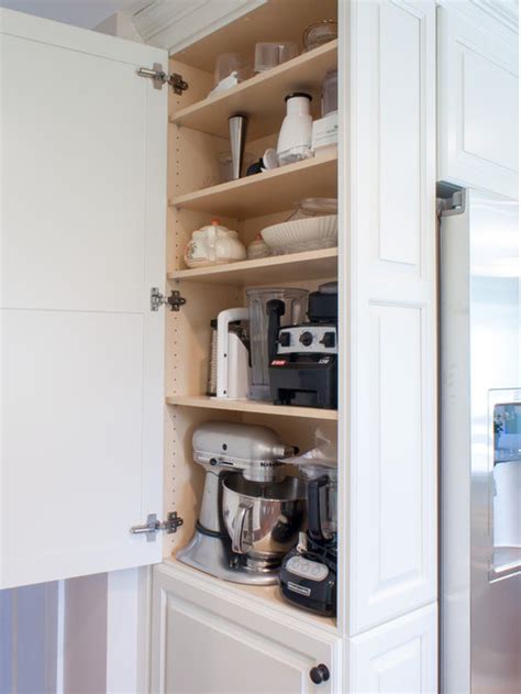 Since it would have been a bit boring for me just to build a shelf, i looked a little further. Small Appliance Storage | Houzz