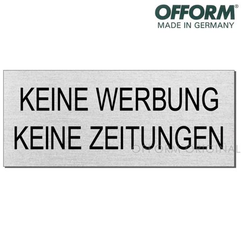 January 2011 · media spectrum. Edelstahlschild "Keine Werbung" | Wagner Sicherheit