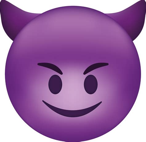 Mal Diablo Emojis Contento P Rpura Emoticon Con Diablo Cuernos
