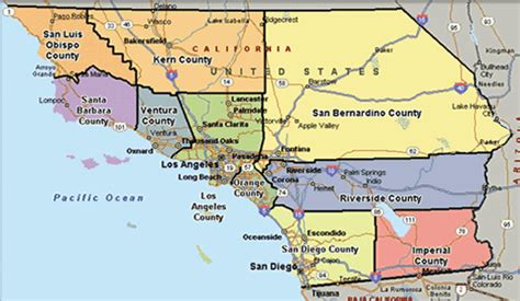 Southern California Counties Map With Cities Southern California Map