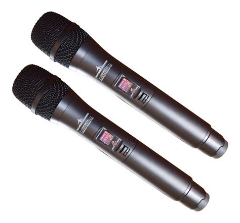 Set De 2 Microfonos Inalambricos Uhf Con Ir Cable Y Estuche 3149