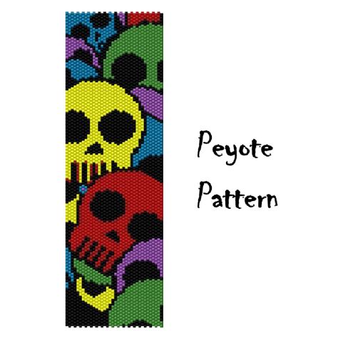 Peyote Bracelet Pattern Seed Beading Skulls Pdf Peyoted Be Inspire Uplift