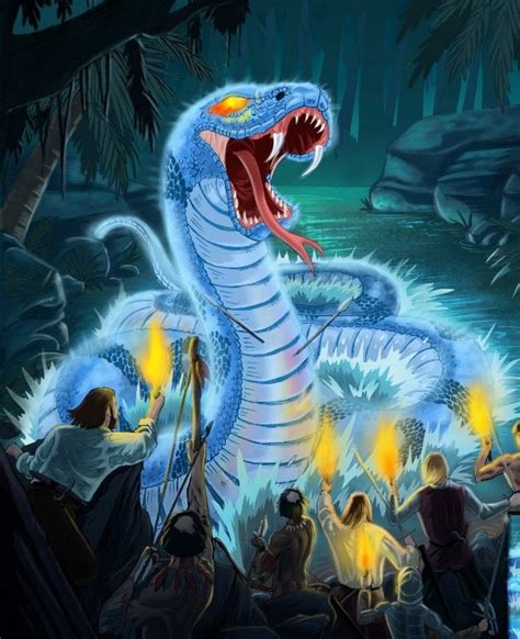 Boitata Brazilian Myth A Giant Snake That Was On Fire Sometimes Blue