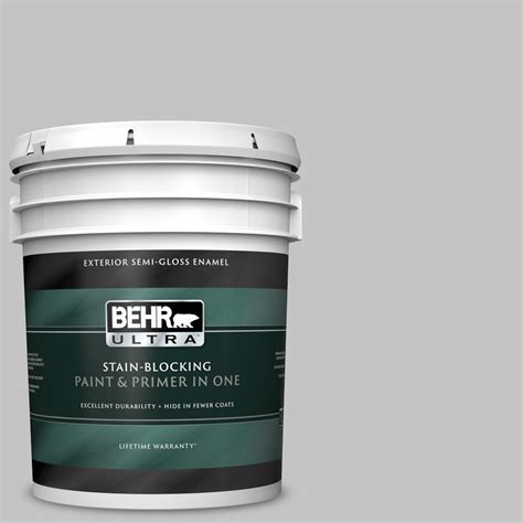 Likewise, decorating with a light color palette on furniture and accents. BEHR ULTRA 5 gal. #N520-2 Silver Bullet Semi-Gloss Enamel ...