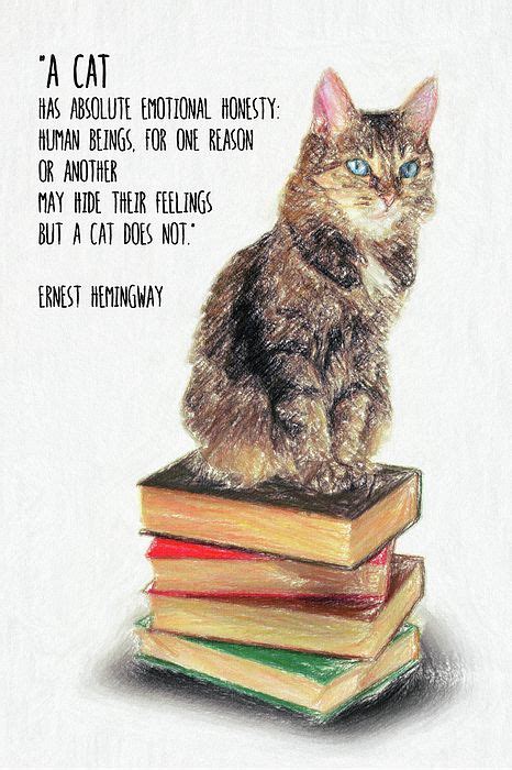 One of my favorite ways to send a little note is with a simple saying and candy. Cat Quote By Ernest Hemingway | Hemingway quotes, Cat ...