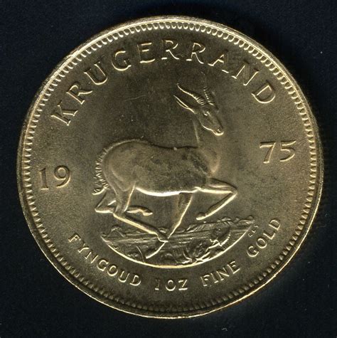 South Africa 1 Oz Gold Krugerrand Coin 1975world Banknotes And Coins