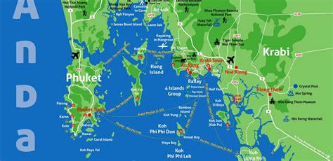 Thailand Krabi Island Map Thailand Map Guide