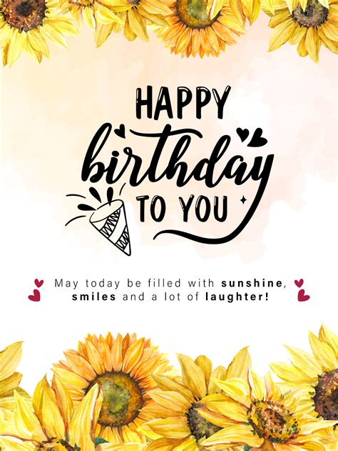 Sunny Sunflower Happy Birthday Card Birthday And Greeting Cards By
