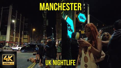 Manchester Uk Nightlife Walking Tour K Uhd Fps Youtube