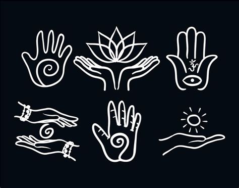 Healing Hand Vector Set Healing Logo Healing Hands Hand Symbols