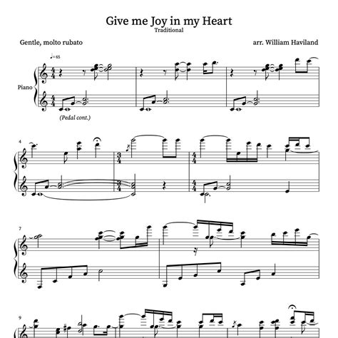 Give Me Joy In My Heart — William Haviland Piano