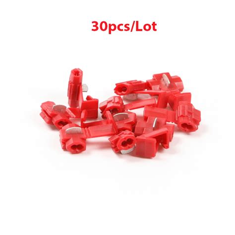 Wholesale 30pcslot Red Color Wire Connector Wiring Range From 22 To 18 Awg Quick Splice Clamp