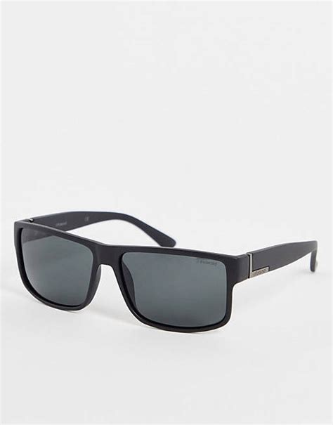 Polaroid Flat Top Sunglasses In Black Asos