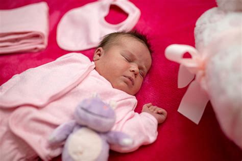 Sleeping Newborn Baby Girl Stock Photo Download Image Now 0 1