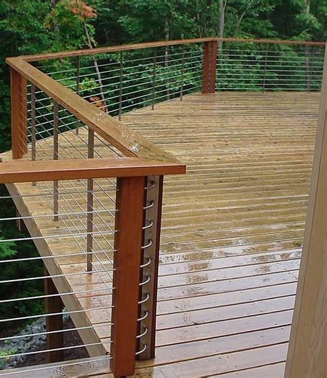 Horizontal Metal Deck Railing With Wood See Plenty Deck Railing Ideas