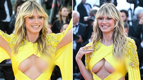 Fox News Heidi Klum Suffers Wardrobe Malfunction At Cannes Film Festival In Sexy Yellow Gown
