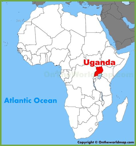 Geographical and map position of the uganda. Uganda location on the Africa map