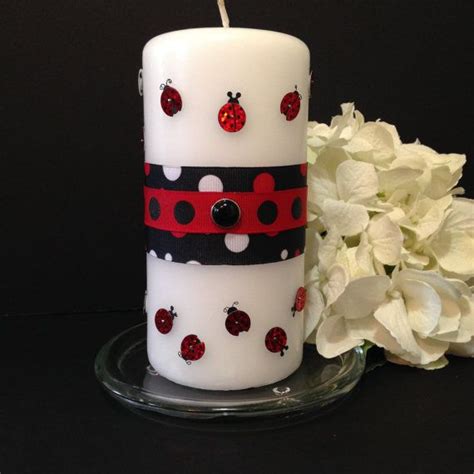 Ladybug Centerpiece Ladybug Decor White Candles Polka Dot Etsy