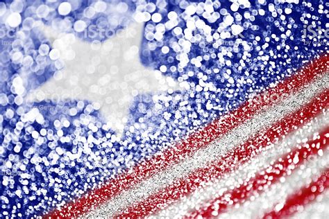 Patriotic Red White And Blue Glitter Sparkle Stock Photo