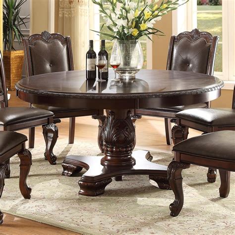 Round Dining Room Table With Leather Chairs Comedor Redonda Comedores