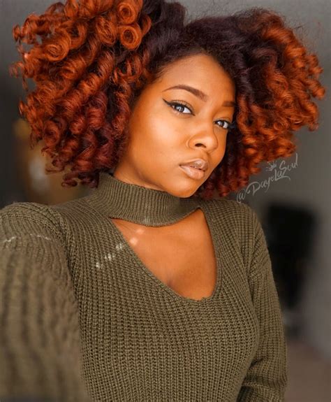 Orange Copper Red Curls Natural Hair Dayelasoul Flexi Rods African Hair Braiding Styles