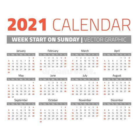 Week Of The Year 2021 Month Calendar Printable
