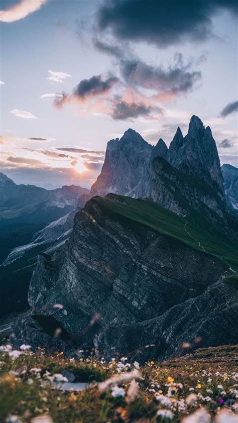 Dolomites Mountains Sunset 1080x1920 Wallpaper Iphone Wallpaper
