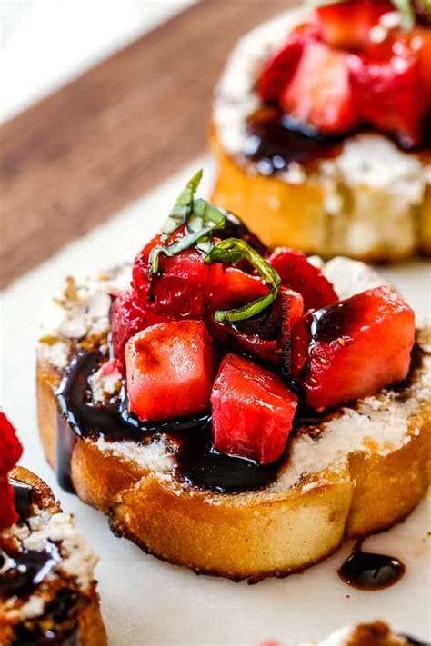 250g cherry tomatoes, halved · 2 tsp fresh rosemary leaves, chopped · 2 tsp brown sugar · 1/4 cup extra virgin olive oil, plus extra to serve · 8 thin slices crusty . Strawberry Goat Cheese Bruschetta - Carlsbad Cravings
