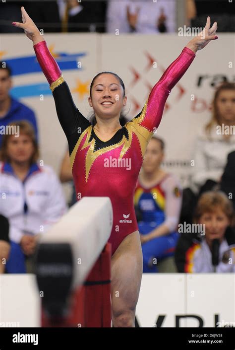 german gymnast kim bui performs on the balance beam during the world cup tournament of masters