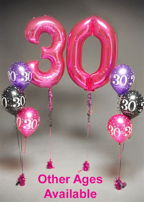Inflated Large Pink Number Birthday Helium Balloon Set