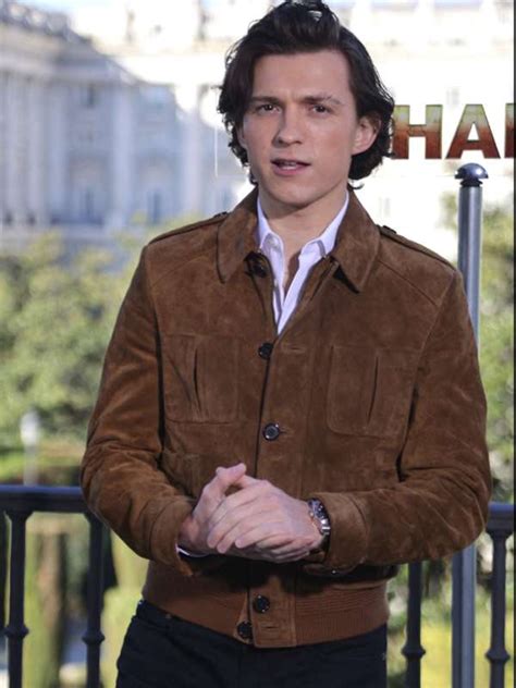 Tom Holland Uncharted Brown Suede Leather Jacket New American Jackets