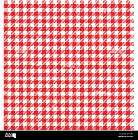 Red And White Checked Tablecloth Pattern Checkered Picnic Stock Vector
