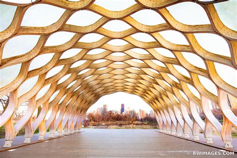 Framed Photo Print Of Curvaceous Wood Pavilion Honeycomb Structure