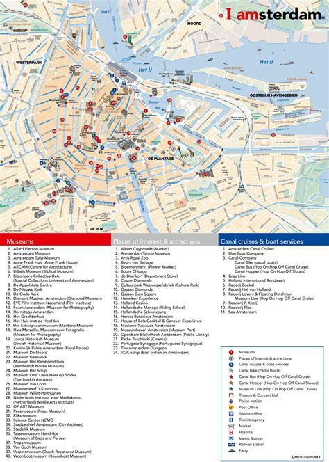 Amsterdam Tourist Attractions Map Amsterdam Sights Map Netherlands