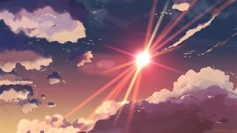 Anime Landscape Building Sunset Clouds Scenic Scenery Anime City