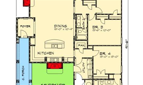 Narrow Lot Courtyard Home Plan Floor Jhmrad 153458