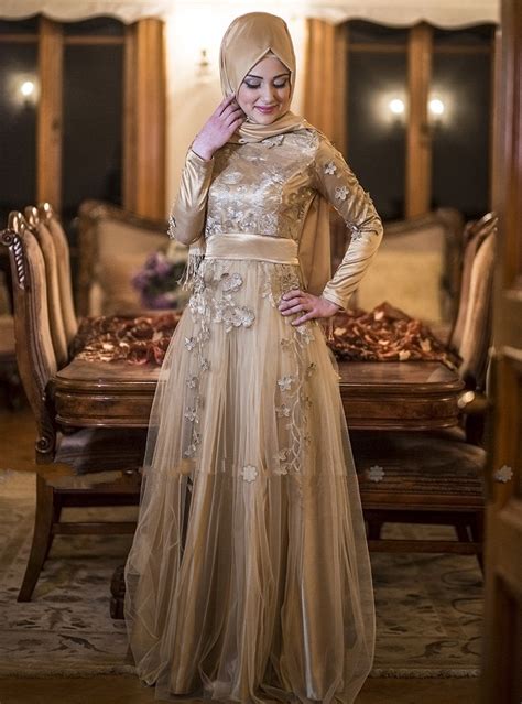New Arrival Long Muslim Evening Dresses Kaftans Dresses Dubai Gold