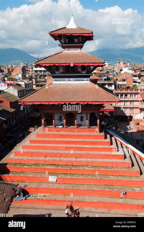 The Maju Deval Temple Towers Over Durbar Square In Kathmandu Nepal