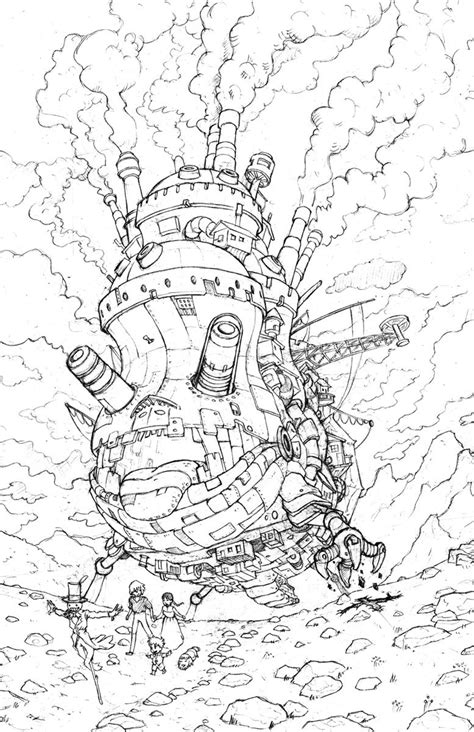 Howl S Moving Castle Studio Ghibli Coloring Pages Thekidsworksheet