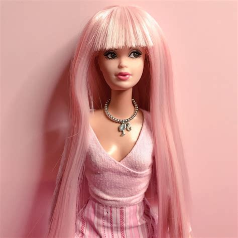 Azusa Barbie Reroot Barbies PINK Hair