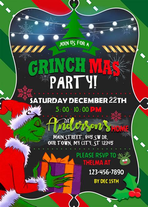 Grinch Party Invitations