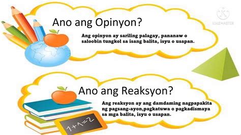 Grade 6 Filipino Q1w7 Pagpapahayag Ng Sariling Opinyon O Reaksyon Sa
